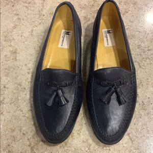 Moreschi Navy Blue Genuine Leather Tassel Loafers Made in Italy - Size 11.5